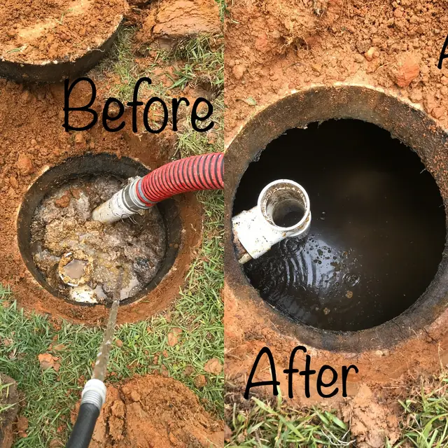 Before and after septic tank cleaning