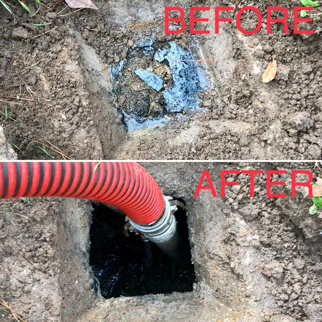 Before and after septic system repair